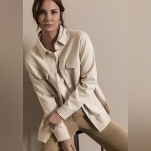 🔥 Bianca Amra Baby Pink Shacket Button Down Chore Coat